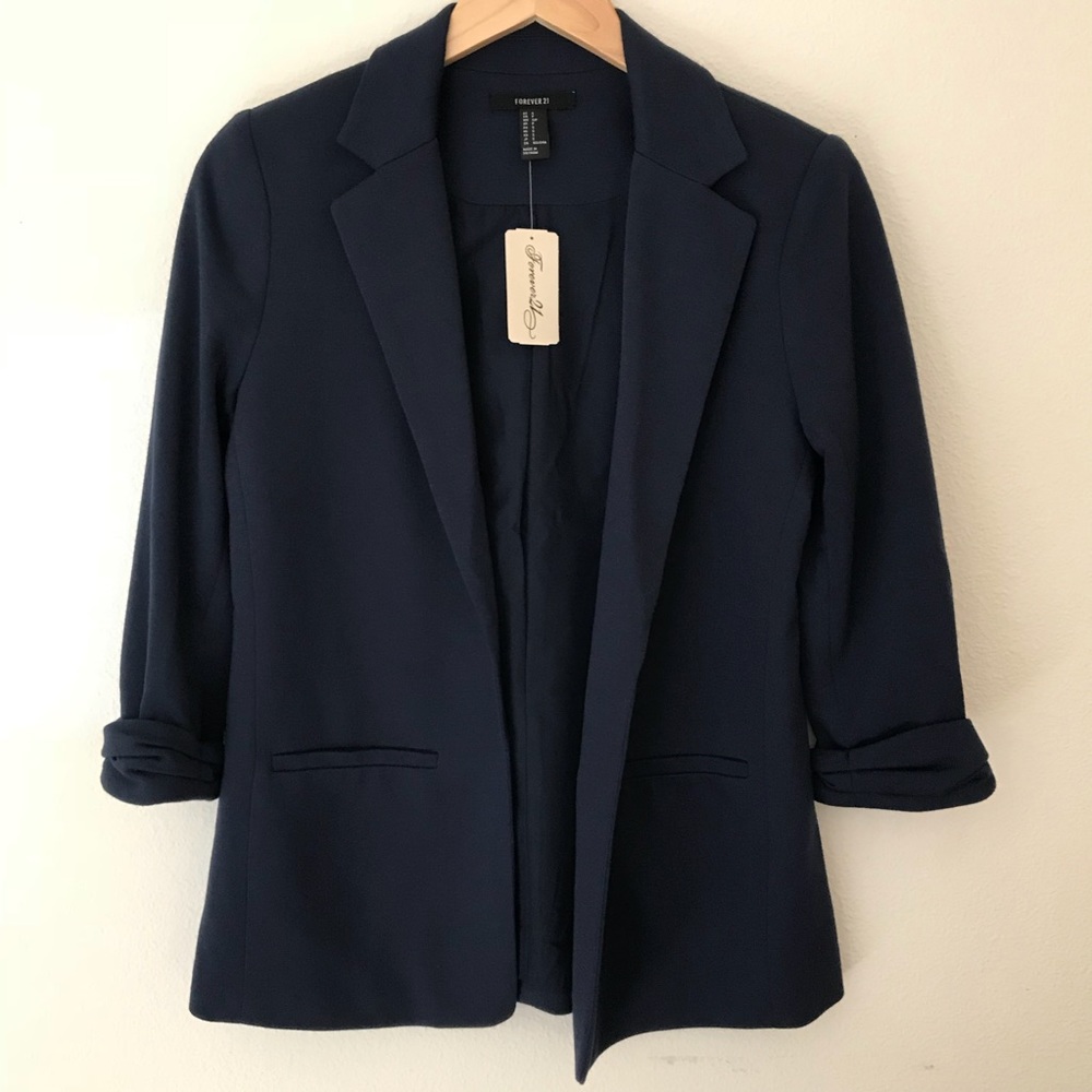 Navy Knit Blazer